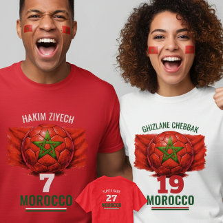 Marockos nationella fotbollsflagga Heritage Soccer T Shirt