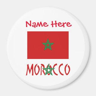 Marockos och Marockos Flagga Red Personalization Magnet