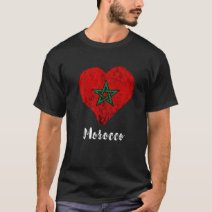 Marockos Pride Marocko Heart Moroccan Roots Morocc T Shirt