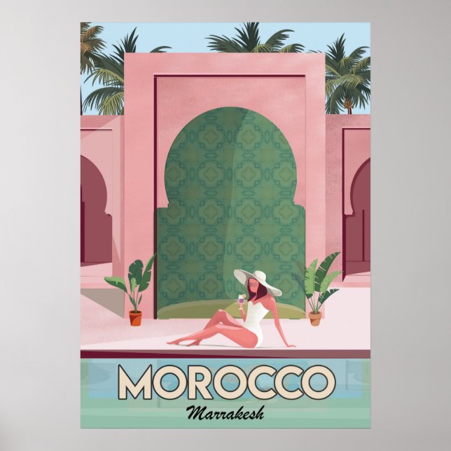 Marockos reseaffisch för marraketer poster (Framsidan)