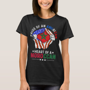 Marockos utrikesamerikanska Land-marockanska Flagg T Shirt