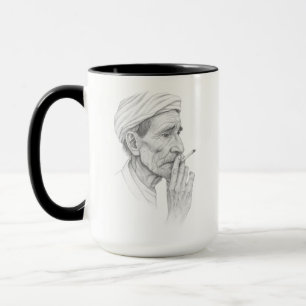 Marockos Wisdom Mugg - Skiss av en äldre reflektit