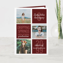 Maron 4-Photo Roligt Boxes Studenten-inbjudan Inbjudan