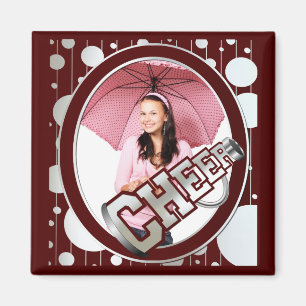 Maron Anpassningsbar Cheerleader Photo Magnet