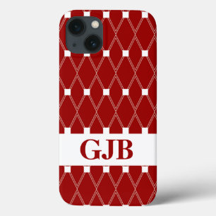 Maron Argyle Lattice med monogram