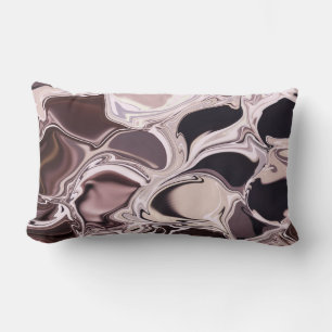 Maron Flytta Färg Marble och Tans Lumbarkudde