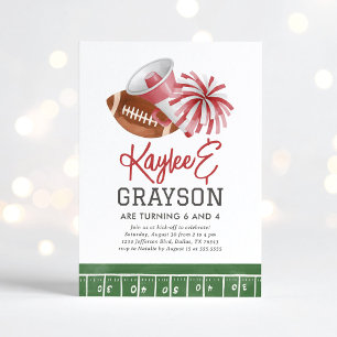 Maron Football and Cheerlead Joint Birthday Inbjudningar