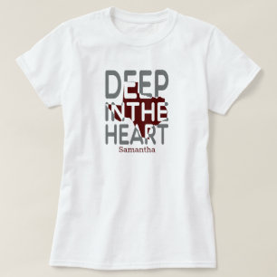 Maron & Grått TX State Cutout Djup i hjärtat T Shirt