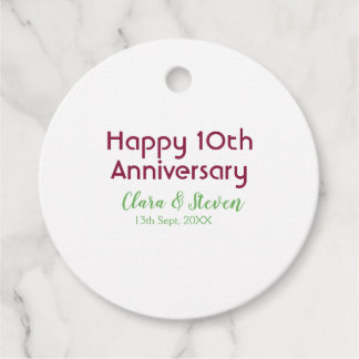 MARON GREEN PASTEL happy 10th anniversary wedding Gåvor Etiketter