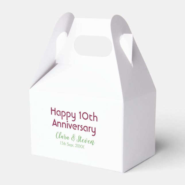 MARON GREEN PASTEL happy 10th anniversary wedding Presentaskar (Framsidan Sidan)