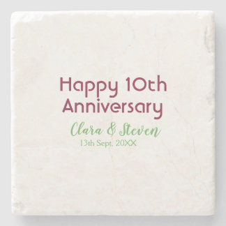 MARON GREEN PASTEL happy 10th anniversary wedding Stenunderlägg