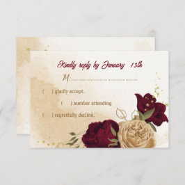 Maron grönt beige guld botaniskt OSA kort