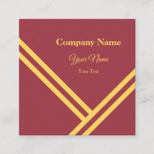 Maron Guld Diagonal Rand Modern grafikdesign Fyrkantigt Visitkort