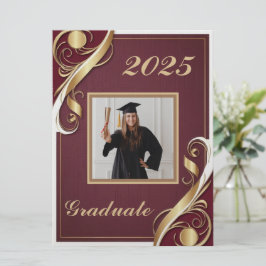 Maron Guld White Studenten 2025 Inbjudningar