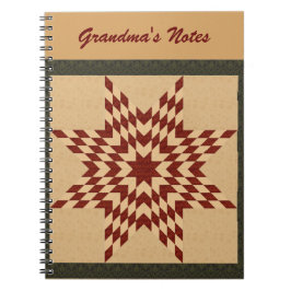 Maron Lone Star Quilt Design Anteckningsbok