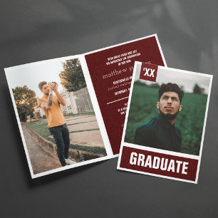 Maron Modern Texturerat foto Studenten Inbjudan