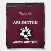 Maron Monster Drawstring Bag