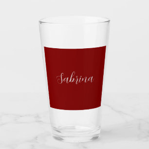 Maron Mörk Red Professionell Calligraphy Add Namn Glaskopp