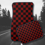 Maron och Black Checkated-Vintage Bilmatta<br><div class="desc">Maron och Black Checkated-Vintage</div>