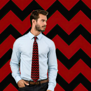 Maron och Black Zig Zag Stripe Tie Slips