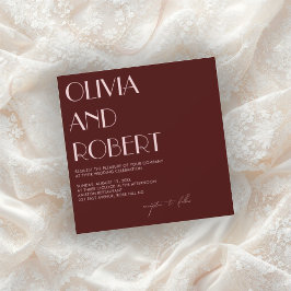 Maron och blek rosa Aestesisk bröllopsinbjudan Inbjudningar