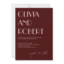 Maron och blek rosa Aestesisk bröllopsinbjudan