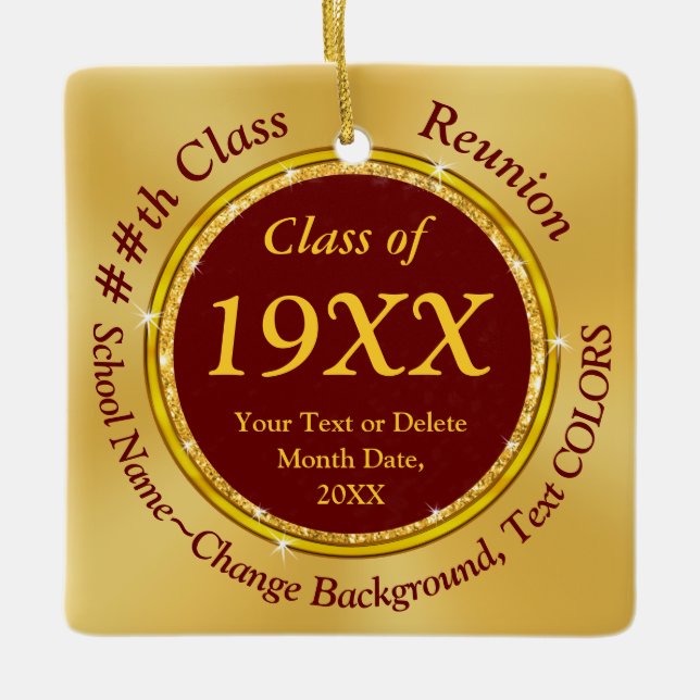 Maron och Guld, Souvenir-artiklar för klass Reunio Julgransprydnad Keramik (Framsida)