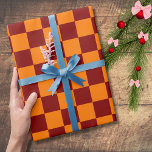 Maron och Orange Kontrollerad Vintage Presentpapper<br><div class="desc">Papper radbrytning av Vintage med markering och Orange Kontrollerad</div>
