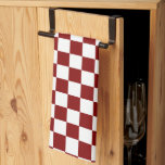 Maron och White Checkated Vintage Kökshandduk<br><div class="desc">Maron och White Checkated Vintage</div>