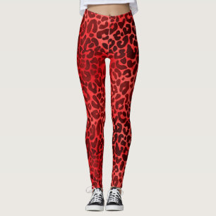 Maron på Red Leopard Spots Leggings