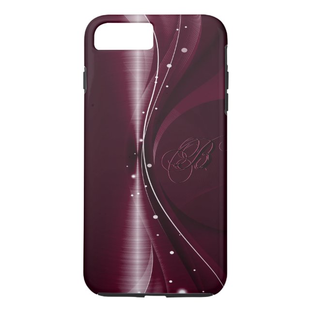 Maron Red Metallic Retro Dynamic Wave Case-Mate iPhone Skal (Baksida)