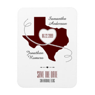 Maron Texas Curling Ribbon Spara datum Magnet