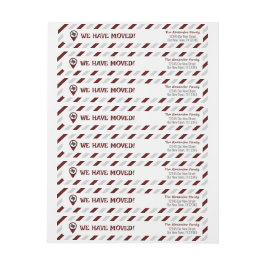 Maron vi har Flyttat Flytta i strimling Etikettband