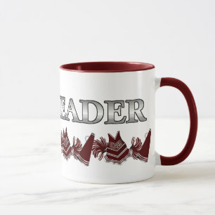 Maron, White och Silver CheerLeader Mugg