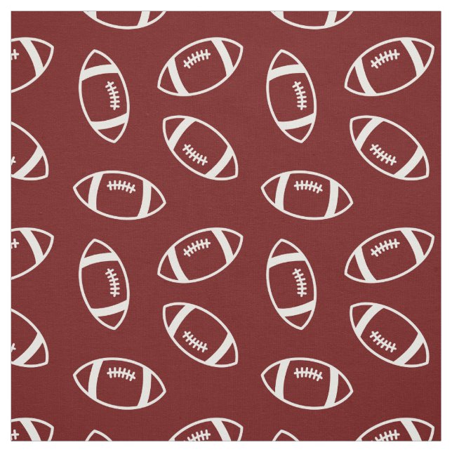 Maron & White Simple Football Mönster Tyg (Provkarta)