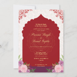 maronfärgat bröllopskort med guldfärg text inbjudningar