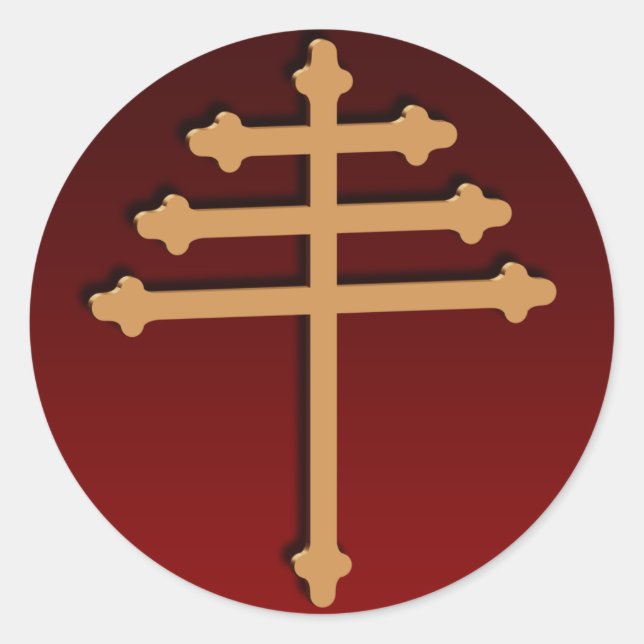 Maronite Kor Guld Sticker Runt Klistermärke (Framsida)
