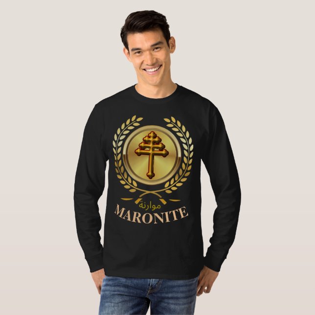 Maronitisk-katolska kyrkan  Långärmad T-shirt (Hel framsida)