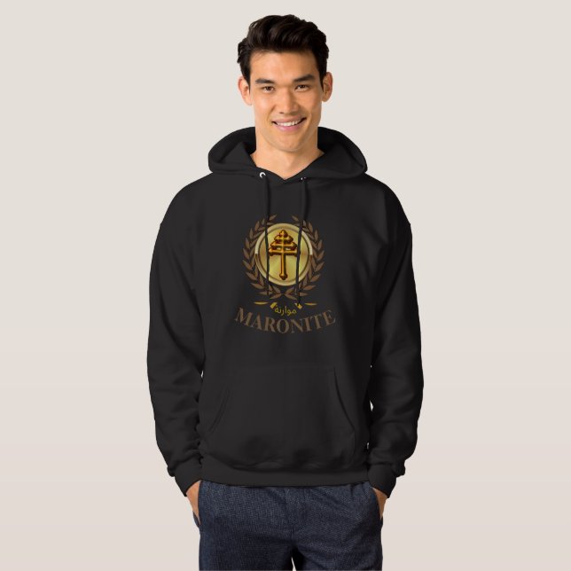 MARONITISK (Officiellt kors) Hoodie (Hel framsida)
