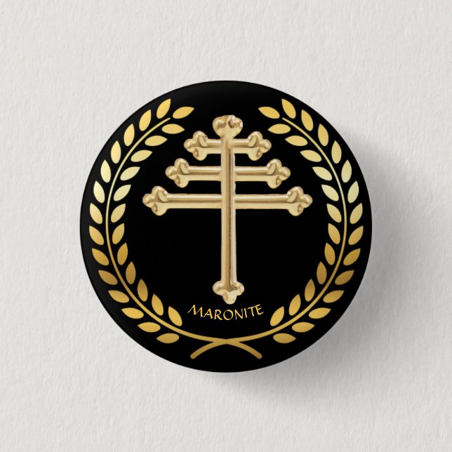 Maronitisk rit kyrka kors klädhätta pin Button Knapp (Framsida)