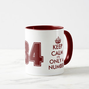 Maronröd behålla lugn 34:e födelsedag kaffe mugg g