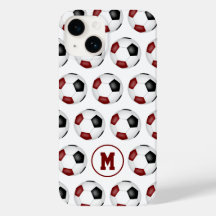 Maronsoccerbollar mönster monogrammet