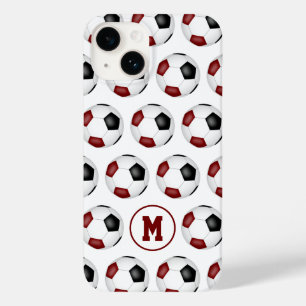 Maronsoccerbollar mönster monogrammet