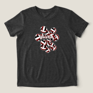 maronsvart lag färg volleybollar idrottsman namn t shirt