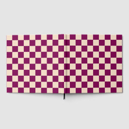 Maroon and beige checkerboard pattern gästböcker