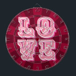 Maroon and Pink Vintage LOVE Romantic Design Darttavla<br><div class="desc">Maroon and Pink Vintage LOVE Romantic Design Dartboard.  Perfect for an engagement party or wedding celebration! Also makes a beautiful housewarming keepsake!</div>