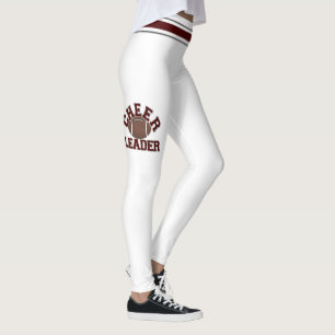 Maroon and White CheerLedare Personalize Leggings