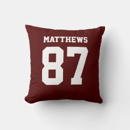 Maroon and White Double-Sided Sports Jersey Kudde