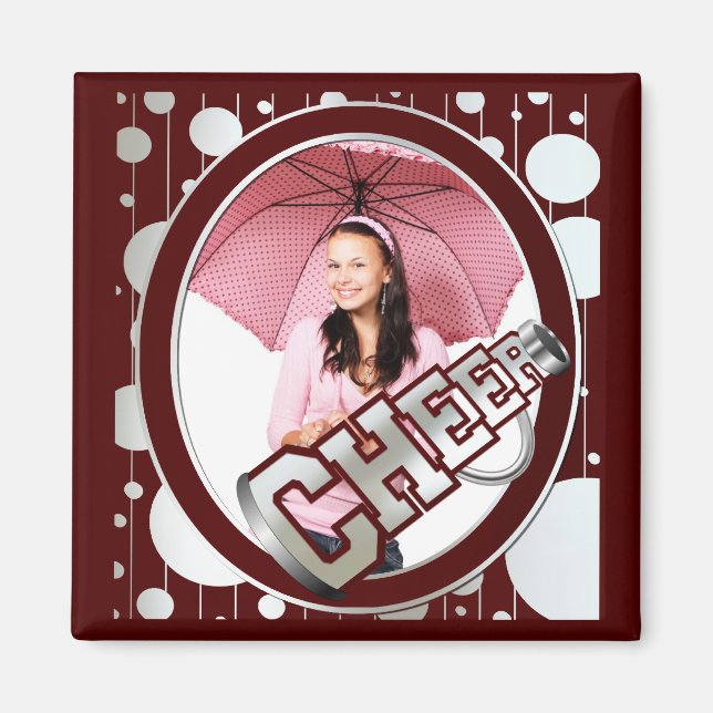 Maroon Anpassningsbar Cheerwriter Photo Magnet (Framsidan)
