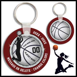 Maroon, Basketball Thworthy Party favors Nyckelring